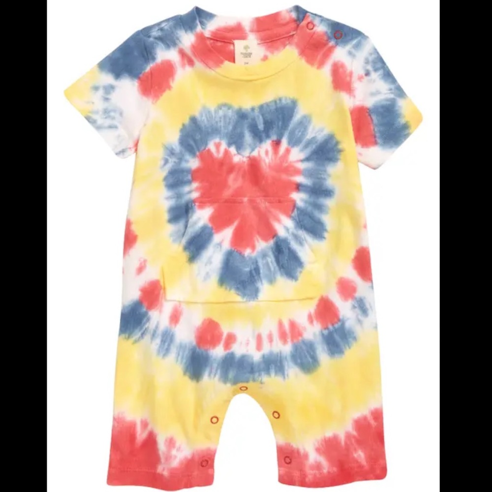 Tucker + Tate Infant Baby Tie Dye Heart Red Pepper Romper 6 Months Nordstrom